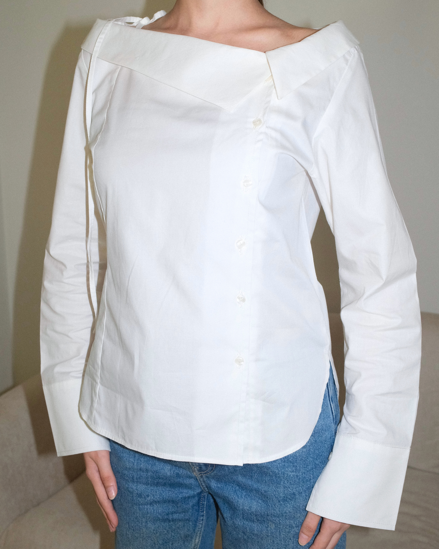 Asymmetric Button Top