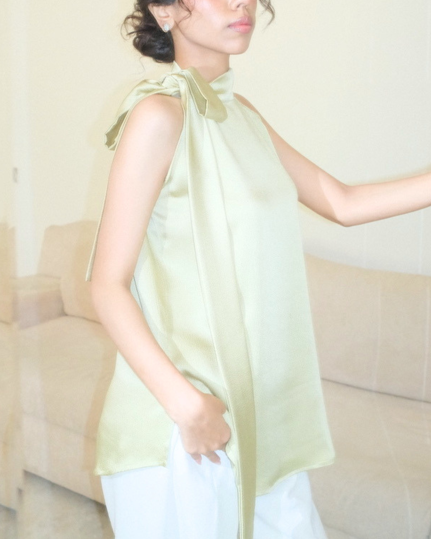 Pistachio Knot Blouse