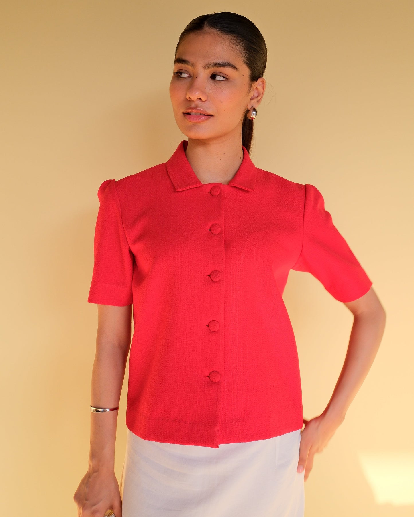 Red Structured Top