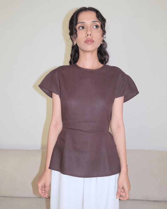Mocha Tie Back Top