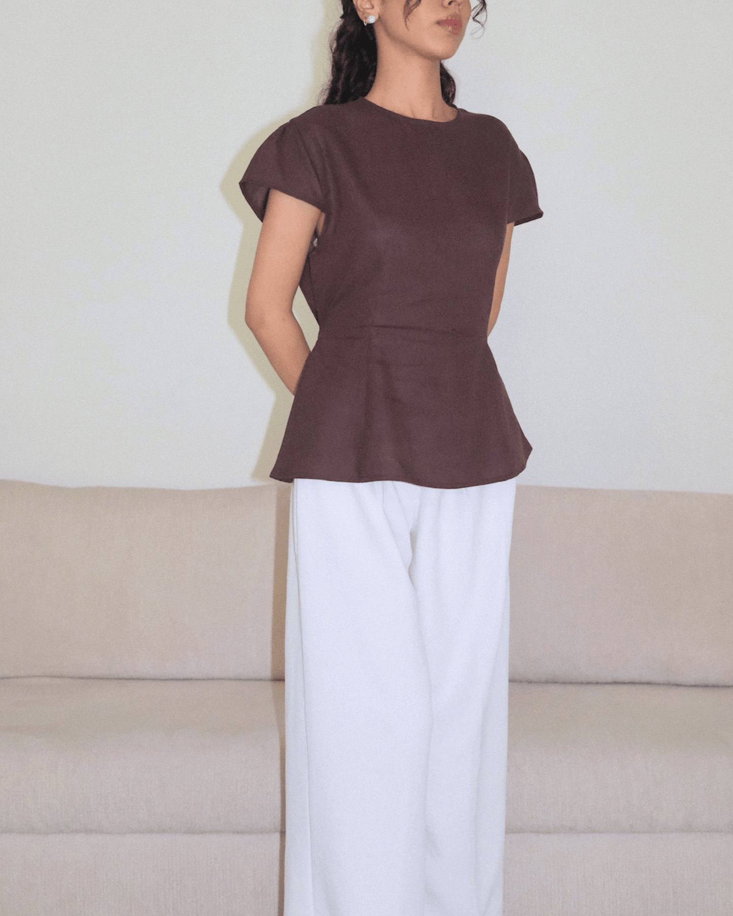 Mocha Tie Back Top