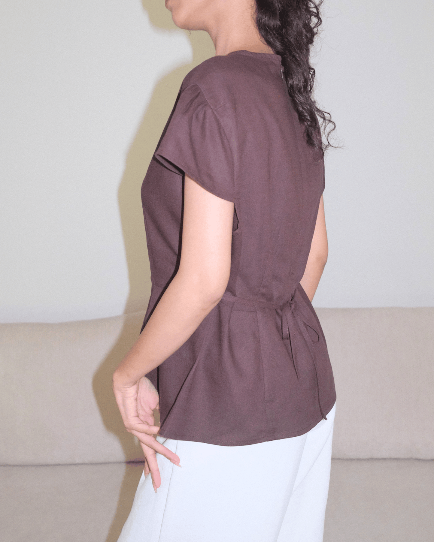 Mocha Tie Back Top