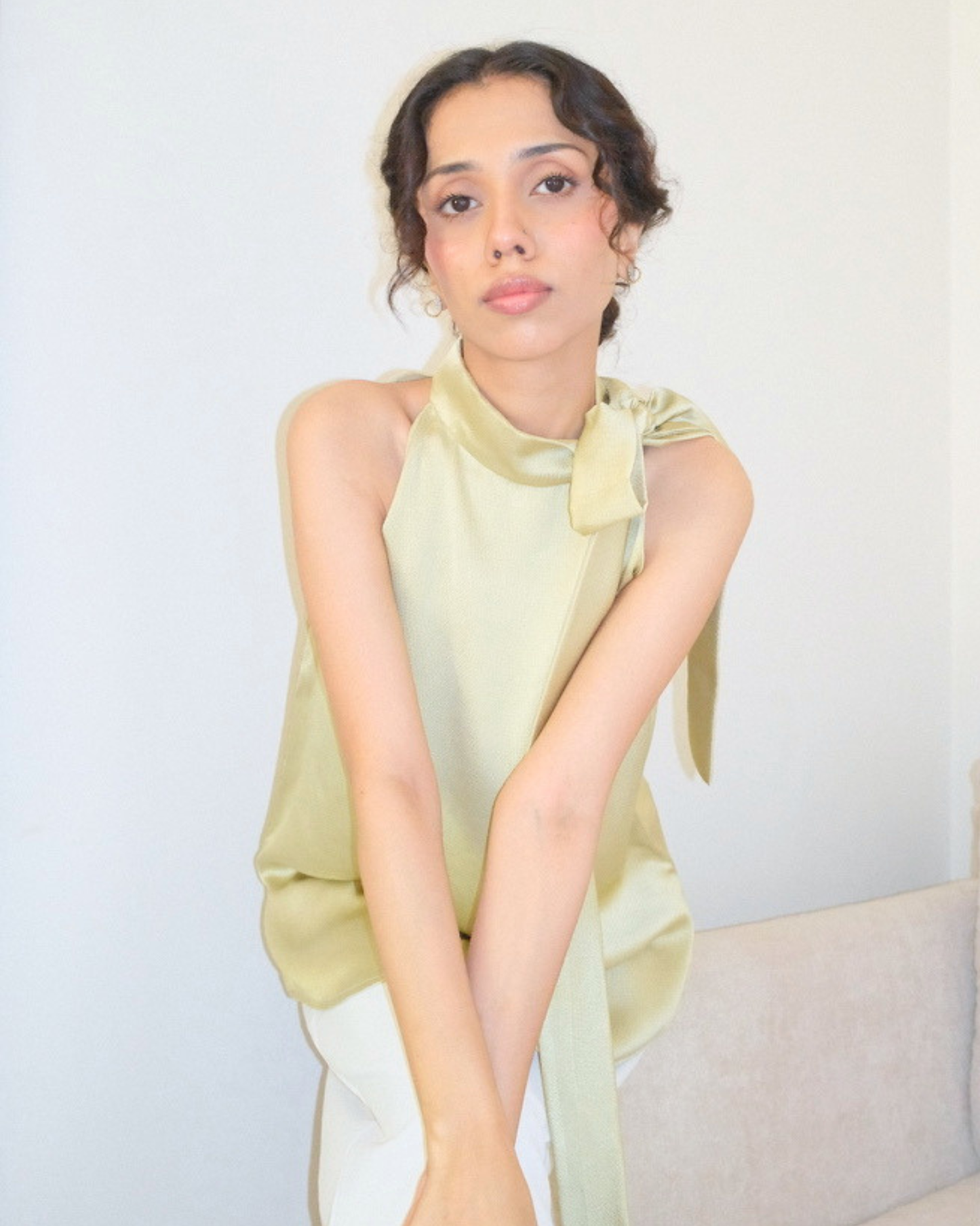 Pistachio Knot Blouse