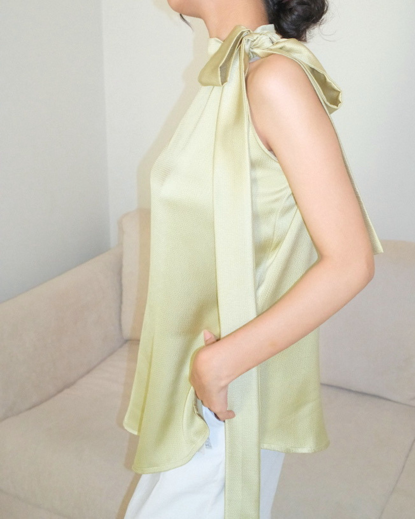 Pistachio Knot Blouse