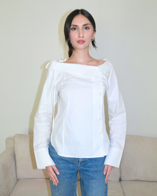 Asymmetric Button Top