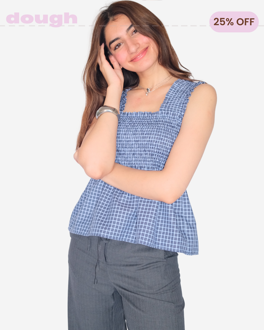 Blue Gingham Top