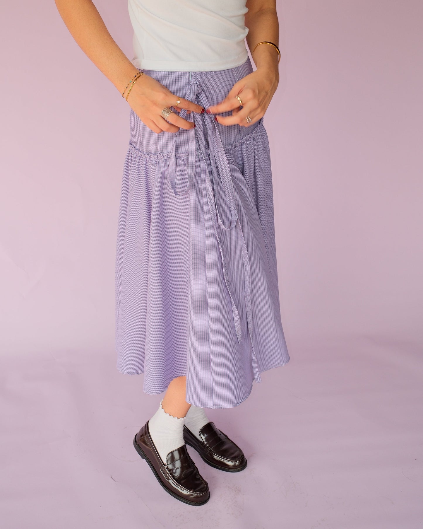 Lilac Gathered Tie Skirt