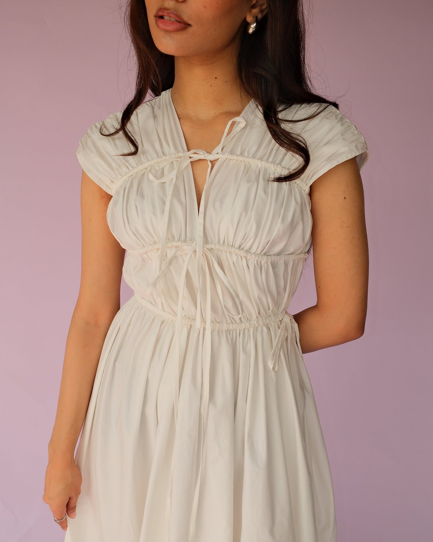 White Drawstring Dress