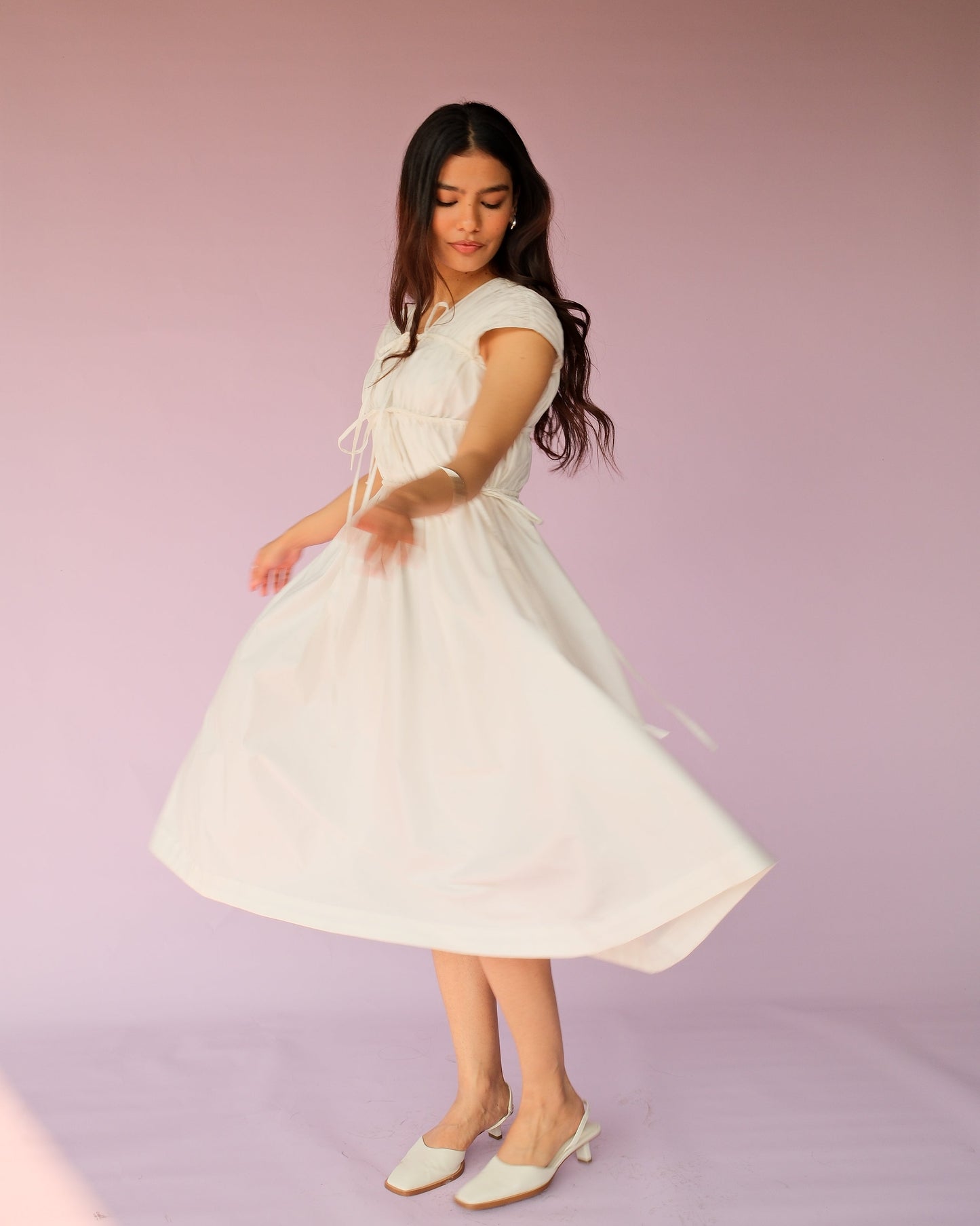 White Drawstring Dress