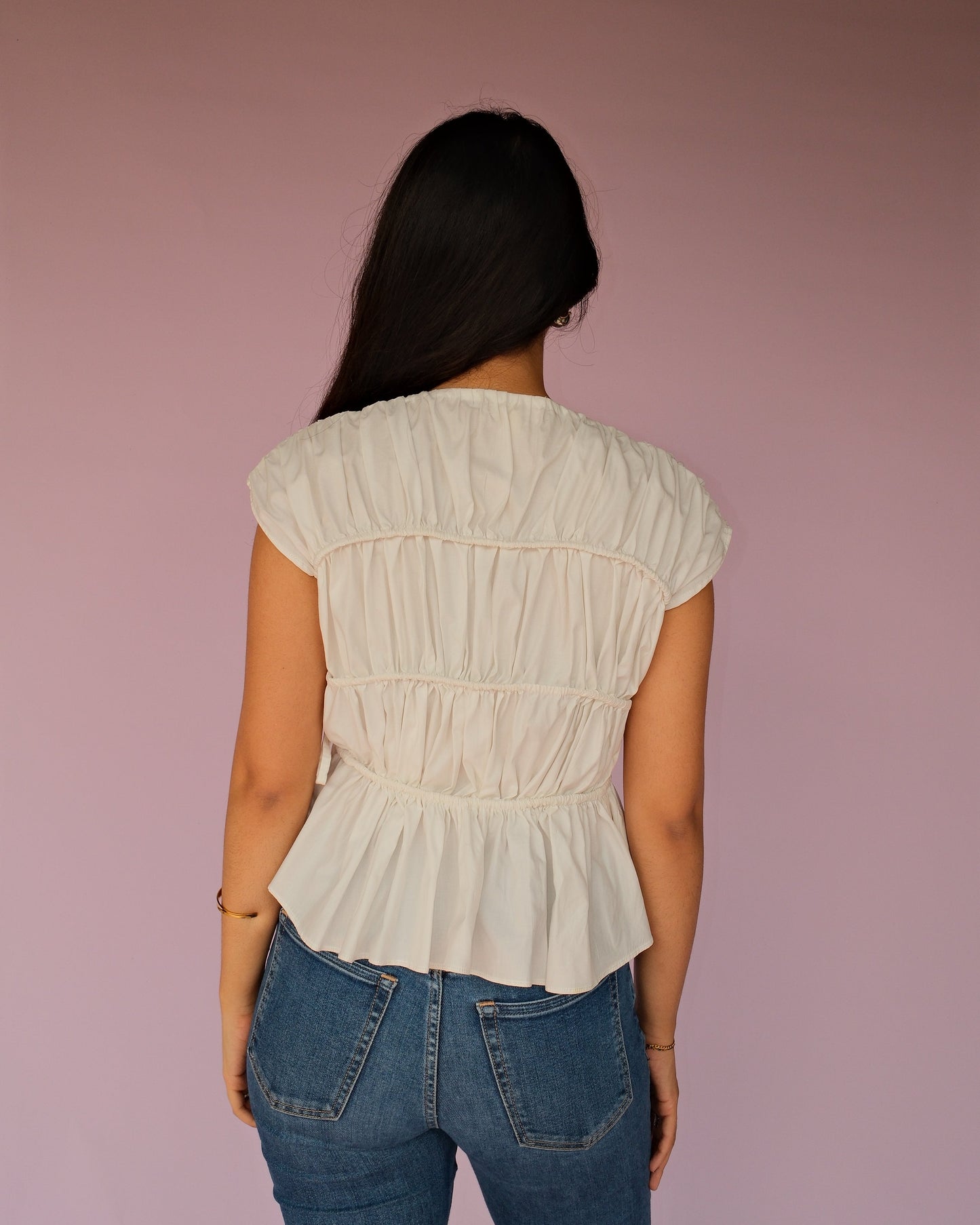 White Drawstring Top