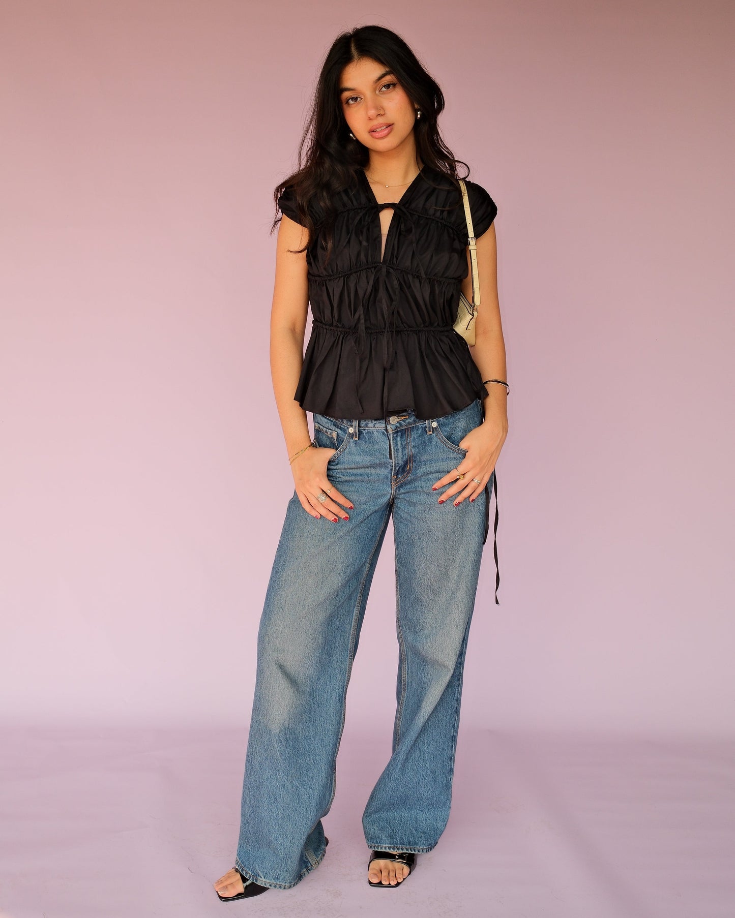 Black Drawstring Top