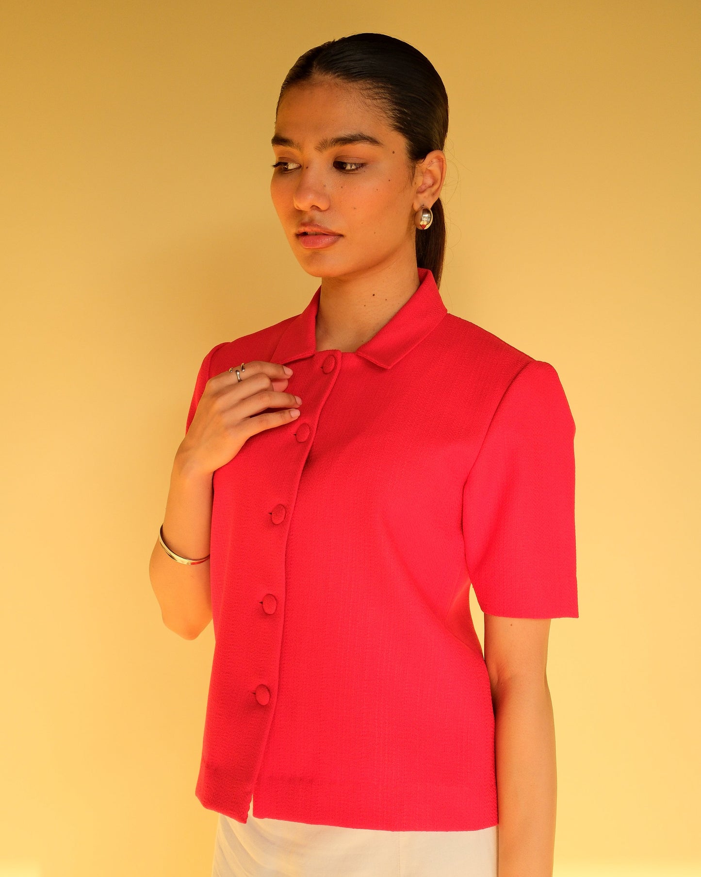 Red Structured Top
