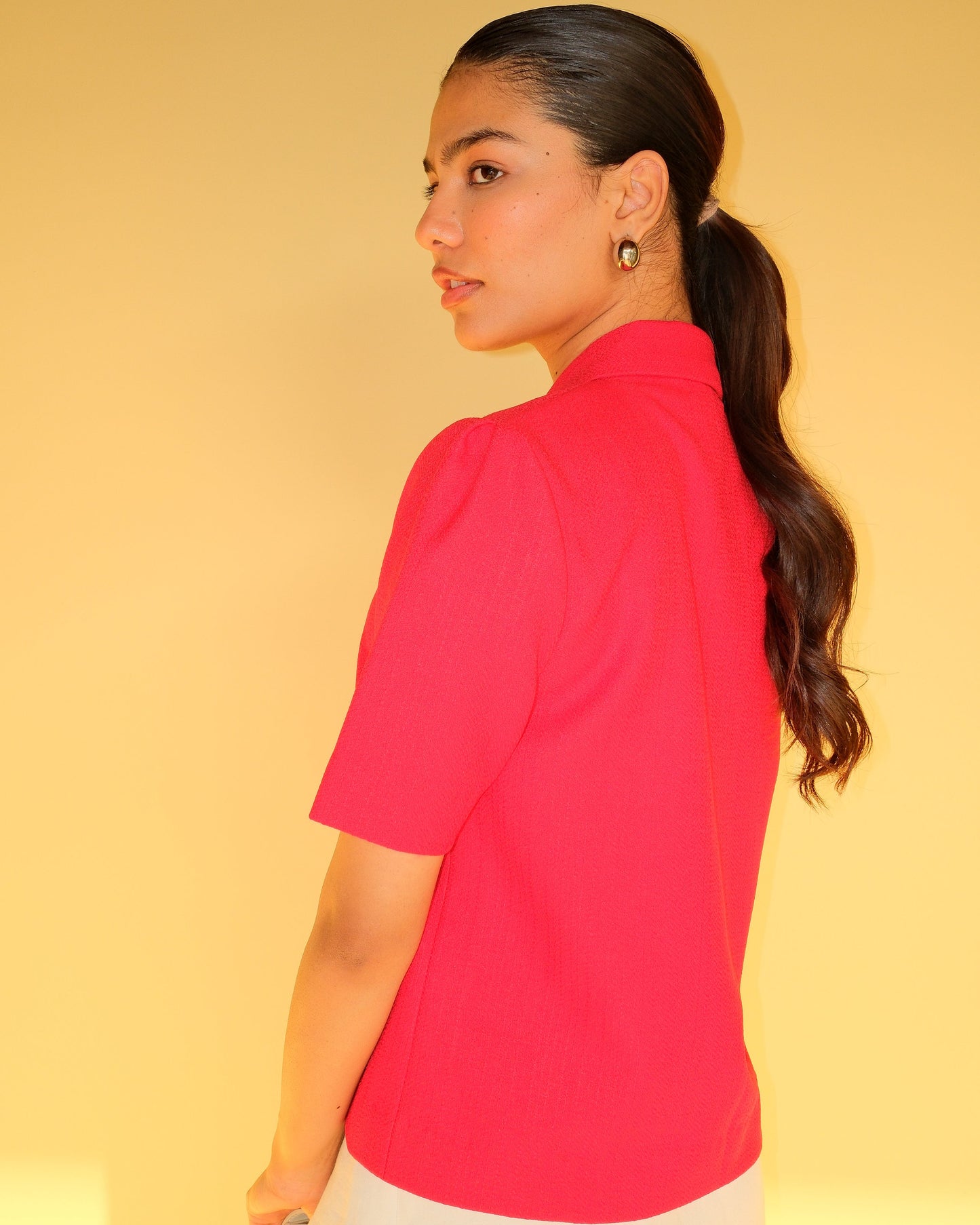 Red Structured Top