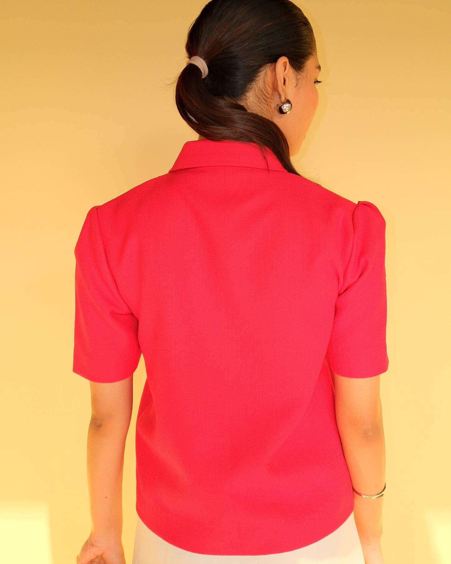 Red Structured Top