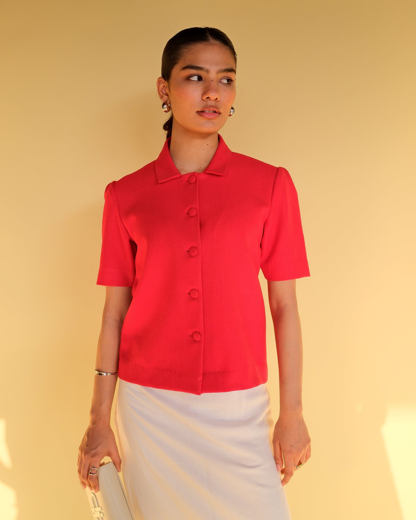 Red Structured Top