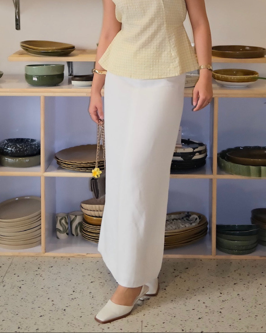 White Linen Skirt